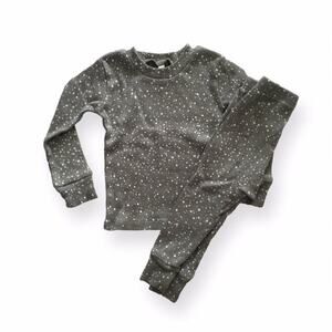 Rylee + Cru Gray Splatter Dot Ribbed Pajamas